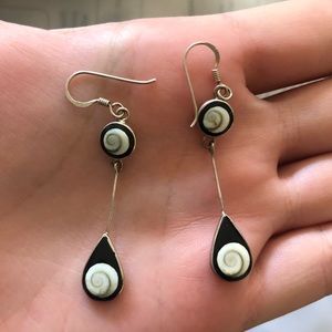 925 sterling silver dangling earrings spirals